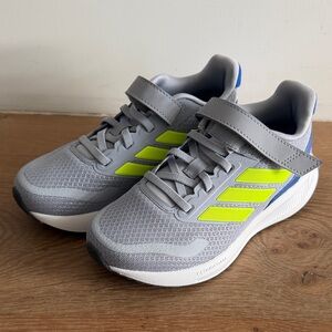 Brand new Adidas Kids Gray and Neon Yellow Sneakers